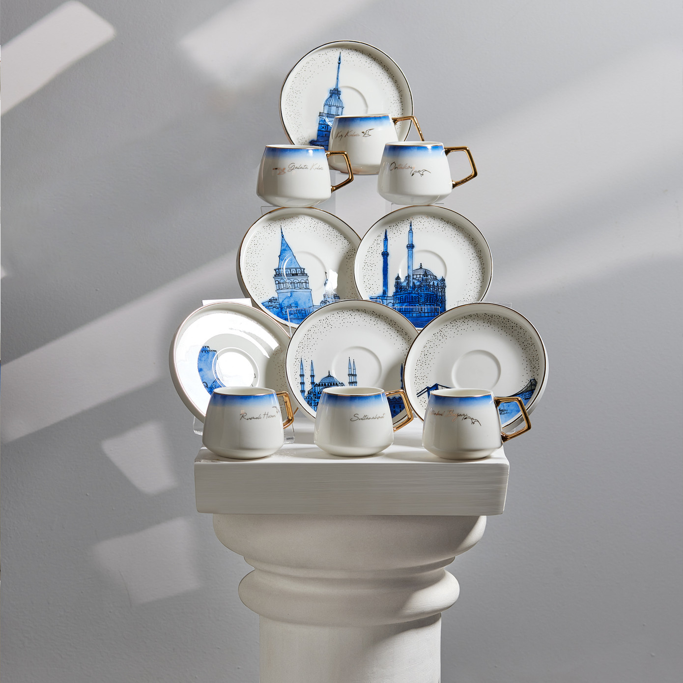 منتج تركي: اكس فنجان قهوة بتصميم من اسطنبول 6 اشخاص من كاراجا